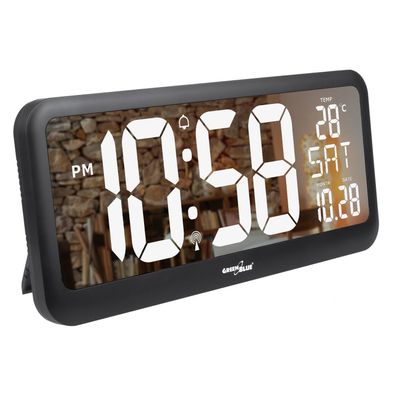 Wanduhr Digitale Uhr Temperatuursensor 37x17cm Alarm LED Display Tischuhr