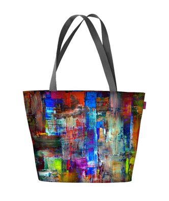 Schultertasche Tasche mit Reißverschlus Shopper mit Motiv Paint Nylon Stoff