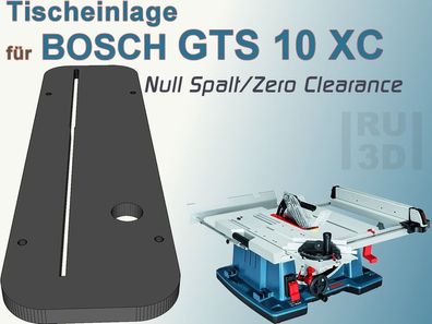 Null Spalt, Tischeinlage f. BOSCH GTS10 XC Tischkreissäge, zero clearance