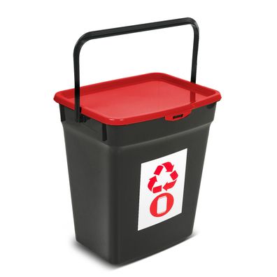 Müllbehälter Mülltrennsystem Abfalltrennung Abfallbehälter mit Deckel 10L Rot