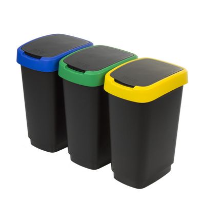 Abfalleimer Mülleimer Sortibox Behälter Klappdeckel Mülleimereinsatz 3x25L