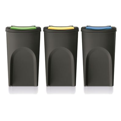 Abfalleimer Mülleimer Keden IKWB35S3 Sortibox 3x35L Mülltrennung Behälter Set