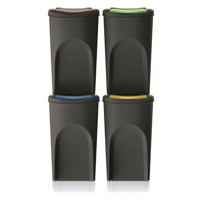 Abfalleimer Mülleimer Keden IKWB35S4 Sortibox 4x35L Mülltrennung Behälter Set