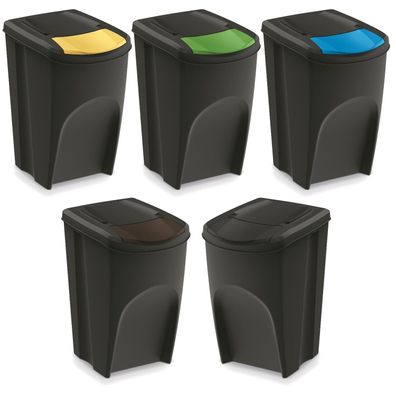 Abfalleimer Mülleimer Keden IKWB35S5 Sortibox 5x35L Mülltrennung Behälter Set