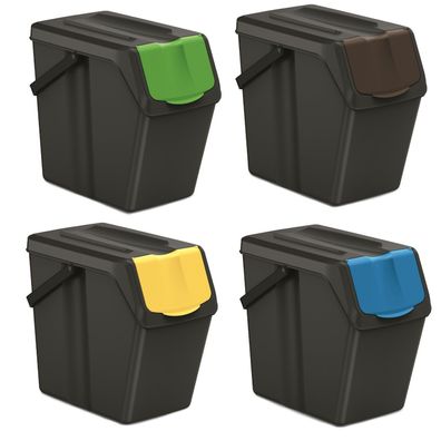 Abfalleimer Mülleimer Keden ISWB25S4 Sortibox Mülltrennung Behälter 4x25L Set