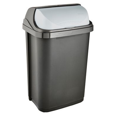 Abfalleimer mit Scharnierdeckel Mülleimer 25 L aus dem PP-Kunststoff graphit