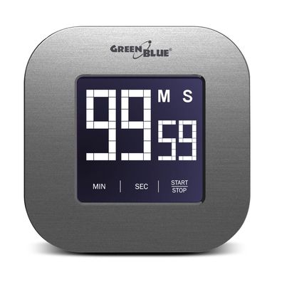 Stoppuhr Digitaler Touchscreen Timer Countdown Magnet Rückseite Silber