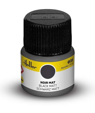 Heller 9033 Acrylfarbe 033 Schwarz matt 12ml Modellbaufarbe