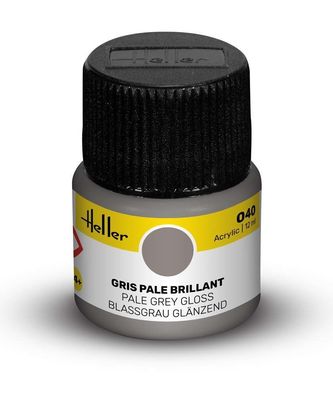 Heller 9040 Acrylfarbe 040 Blass-Grau glänzend 12ml Modellbaufarbe