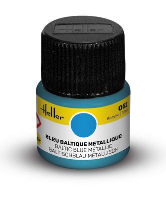 Heller 9052 Acrylfarbe 052 Baltisch- Blau, metallic 12ml Modellbaufarbe