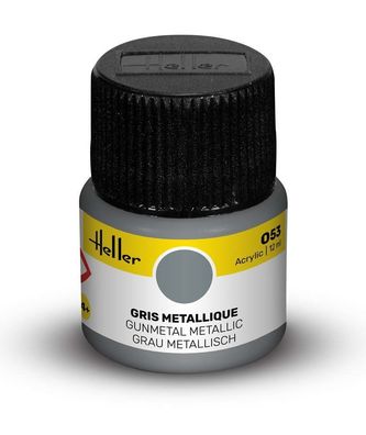 Heller 9053 Acrylfarbe 053 Grau metallic 12ml Modellbaufarbe
