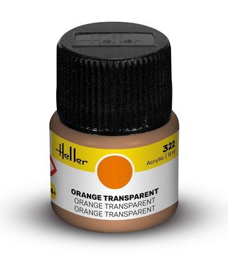 Heller 9322 Acrylfarbe 322 Orange, transparent 12ml 12ml Modellbaufarbe