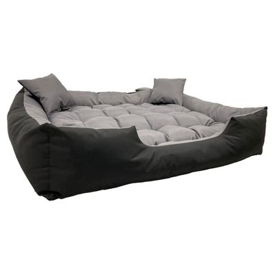 Haustierbett Katzenbett Hundekorb Liege Grau-Schwarz Aio KingDog 145x115cm