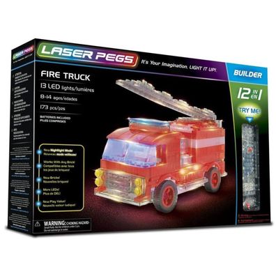 Spielzeug Spielfiguren Laser Pegs 12w1 Feuerwehrauto Zähme das Element Feuer