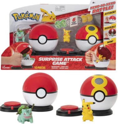 Action Figuren Pokémon Surprise Attack Game Pikachu vs. Bisasam Spielzeug Set