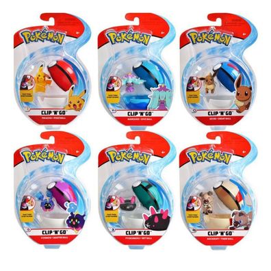Spielzeug Pokemon Clip'N'Go Serie mit Pokeball 1Stück Mix Zufällig Gesendet