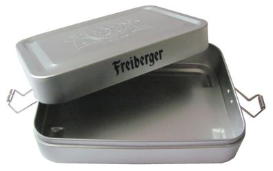 Brauerei Freiberger . Brotdose aus Blech - 18 x 13 x 5,3 cm