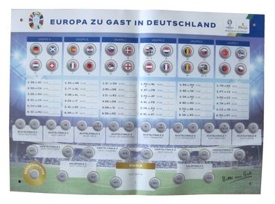 Brauerei Bitburger - Magnetspielplan UEFA EM 2024 - 51 x 37 cm mit Stift