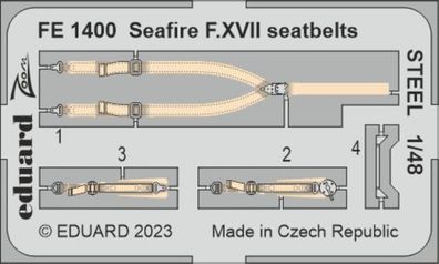 Eduard Accessories 1:48 Seafire F. XVII seatbelts STEEL 1/48