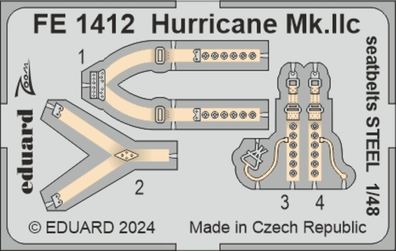 Eduard Accessories 1:48 Hurricane Mk. IIc seatbelts STEEL 1/48