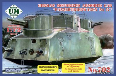 Unimodels 1:72 UMT702 Panzertriebwagen No.17 German motorized armored car