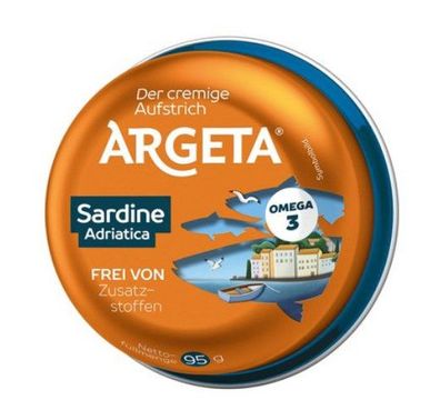 Argeta Sardine Adriatica mit Tomaten Aufstrich 95 g  Der cremige Aufstrich Glutenfrei