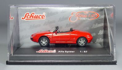 Schuco Modellauto Edition 1:87 Metal Alfa Spider Cabrio Sportwagen rot in Vitrine