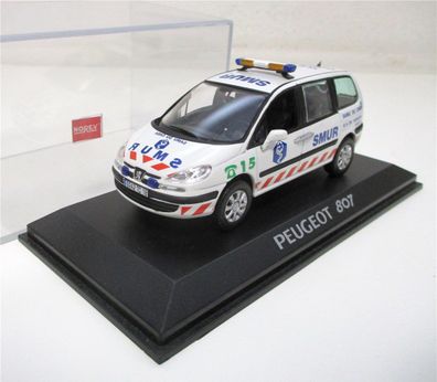 Modellauto 1:43 Norev 478706 Peugeot 807 SMUR Notarzt OVP (5140h)