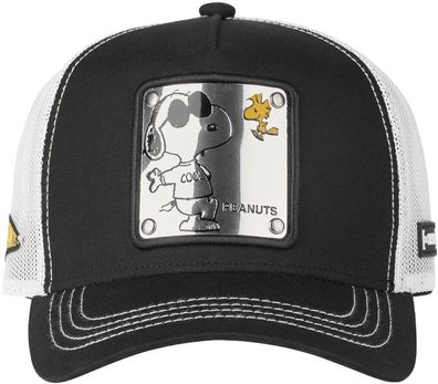Peanuts Snoopy Trucker Cap mit Metalplate - Cartoon Snapback Kappen Mützen Capy Caps