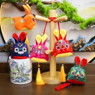 Spielzeug chinesischer Tierkreis Stofftier Hase Plüschpuppe Kaninchen Plüschtiere Mas