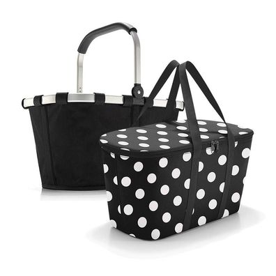 reisenthel Set aus carrybag BK + coolerbag UH BKUH, black + dots white, Unisex
