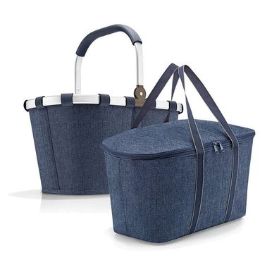 reisenthel Set aus carrybag BK + coolerbag UH BKUH, herringbone dark blue, Unisex