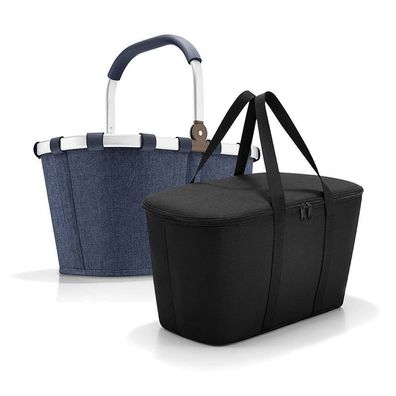 reisenthel Set aus carrybag BK + coolerbag UH BKUH, herringbone dark blue + b...