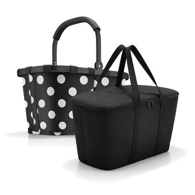 reisenthel Set aus carrybag BK + coolerbag UH BKUH, frame dots white + black, Unisex