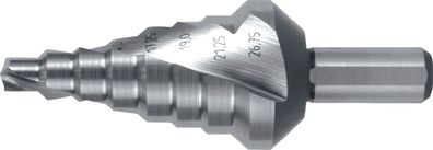 Stufenbohrer Bohrber.6-26,75mm HSS Spiralnut Z.2 Stufen 8 RUKO