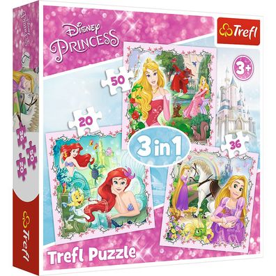 Trefl 34842 Disney Princess 3in1 Puzzle