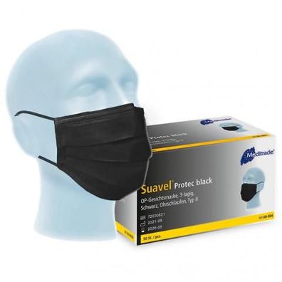 Suavel Protec OP-Maske Black, 3-lg.