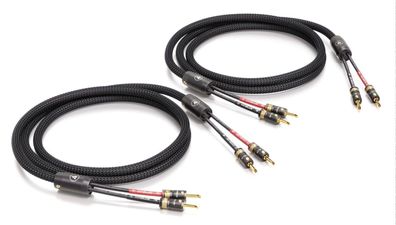 Viablue "SC-2" Silver / HighEnd Speaker-Kabel single-wiring / Bananas T8 / Black