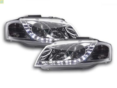 Scheinwerfer Set Daylight LED TFL-Optik Audi A3 Typ 8P 03-07 chrom