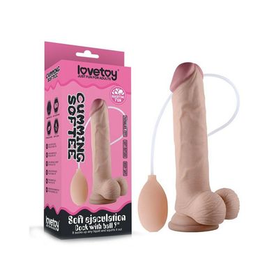 Love Toy - Soft Ejaculation Cock mit Hoden 23 cm - Spritzdildo