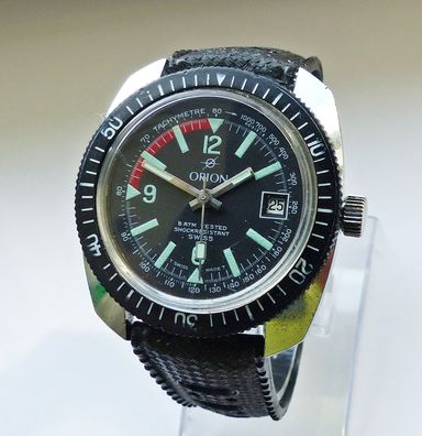 Schöne Orion Swiss Diver Sport Calendar 17Jewels Herren Vintage Armbanduhr