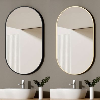 EMKE® Badspiegel Elliptisch Wandspiegel Badezimmerspiegel Bad Spiegel