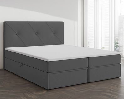 Angebot Boxspringbett mit Bettkästen BRNO 180 x 200cm Bett mit Stauraum Topper