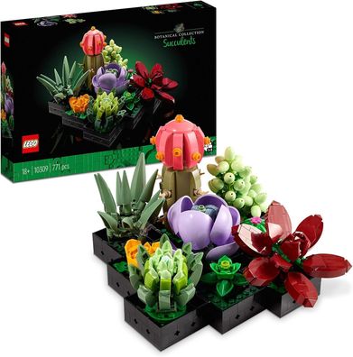 LEGO 10309 Icons Sukkulenten Künstliche Blumen Set für Erwachsene, Deko Bauset
