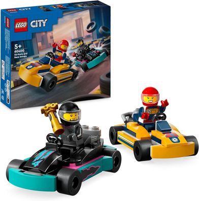 LEGO City Go-Karts mit Rennfahrern, Set mit 2 Rennfahrer-Minifiguren, Kinder