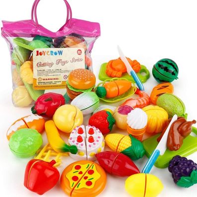 JoyGrow 32-tlg. Lebensmittel Spielzeug Obst Gemüse Spielzeugset Kinder, Kochen