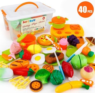JoyGrow 40-tlg. Lebensmittel Spielzeug Schneiden Obst Gemüse Rollenspiele Kinder