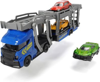 Dickie Toys 203745008 Car Carrier, Autotransporter für 3 Autos, inkl. 3 Autos