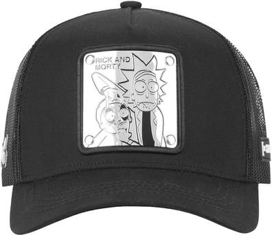 Rick and Morty Trucker Cap mit Metalplate - Cartoon Snapback Kappen Mützen Capy Caps