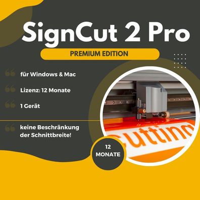 SignCut Pro 2 Schneidesoftware Premium Lizenz 1 Jahr / 1 Gerät